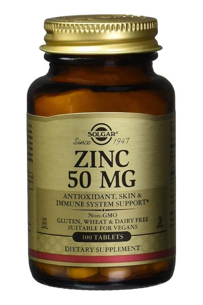 Solgar Zinc Tablets for Healthy Skin/Immune System and Antioxidant Support (50mg, 100 Pieces)
