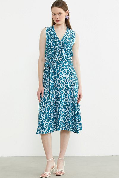 Sementa Rochie midi evazată cu model - Petrol