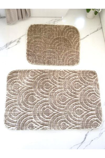 MixCotton Home Χαλάκι μπάνιου Αντιολισθητική βάση 80x50 cm + 40x50 cm