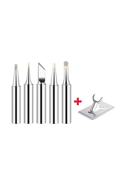 Choice Set Soldering Iron Tips 5Pcs 900M-T Pure Copper Soldering Iron Head Welding Replacement Tip Kit BGA