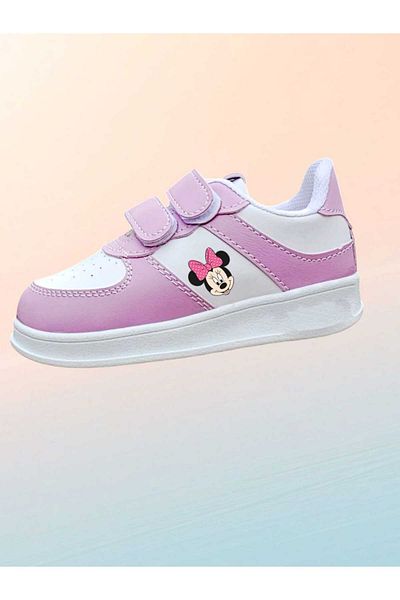 LİASSHOES Kids Sneakers with Pink Ribbon Printed Purple Band