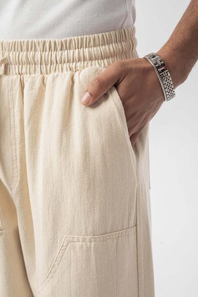 jaceyjace Baggy Linen Trousers - Beige