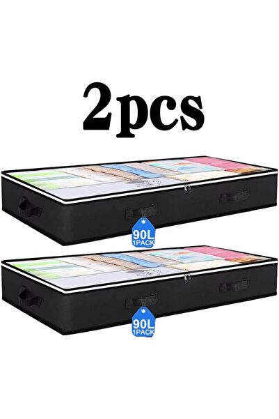 Choice 2Pack Black Non-woven Underbed Quilt Storage Bag Organizer Wardrobe Cl...