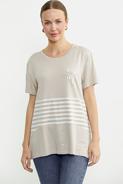 Sementa Футболка з принтом і деталізованими лініями - Кава