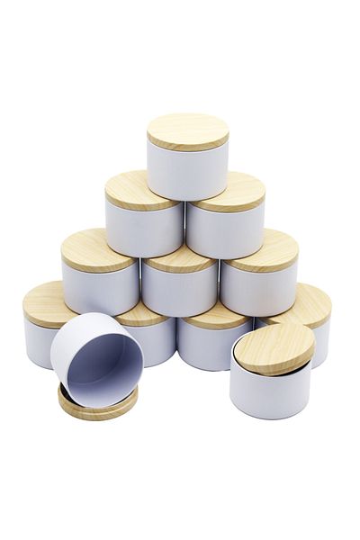 Choice WHITE 12pcs 4oz Candle Tins With Lids, Round Metal Candle Jars Kit For Loose Candles, Used For DIY S