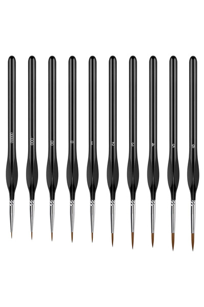 Choice1 10pcs Black Detail 10/11/20/22Pcs Fine Detail Paint Brush Miniature P...