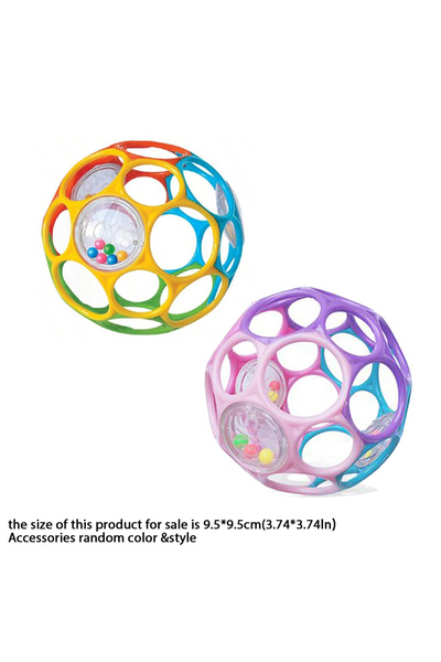 Choice 2PCS-G and PR Soft Baby Grasping Ball Rattles with Bell Ball Early Education Educational Sensory Toy