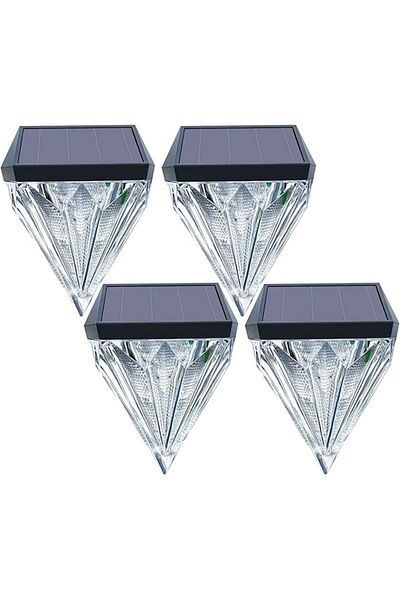 NEXTLY Set 4 X Lampa De Exterior Cu Incarcare Solara , Senzor De Lumina, Lumina Calda, Forma