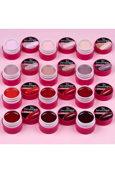 SensoPRO Milano Set de 12 geluri UV colorate SensoPRO Milano - Colecția Nude & Red