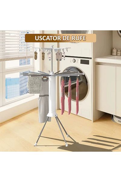 NEXTLY Uscator De Rufe Tip Umbrela , Compartimentat Pe 2 Niveluri, Design Compact, Ergonomic
