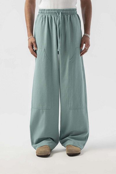 jaceyjace Baggy Linen Trousers - Light Green