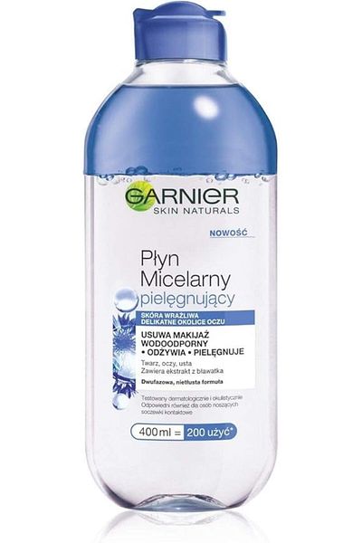 Garnier سائل العناية ميسيلار ثنائي المرحلة من سكين ناتشورالز برائحة زهرة الذرة 400 مل - أزرق