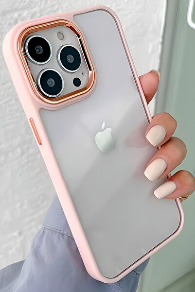 Ceponya Iphone 13 Pro Max Uyumlu Akrilik Kaplama Şeffaf Renkli Lens Koruma Çe...