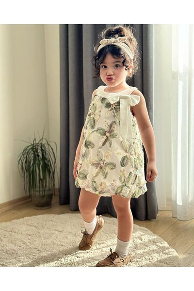 1 Dünya Çocuk Viemore Floral Balloon Dress