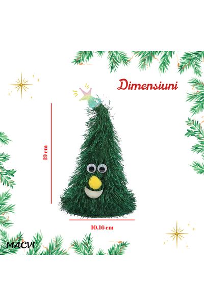MACVI Jucarie de plush Macvi® brad de Craciun Dansator si Cantator, cu Melodia „Jingle Bells” 19 cm