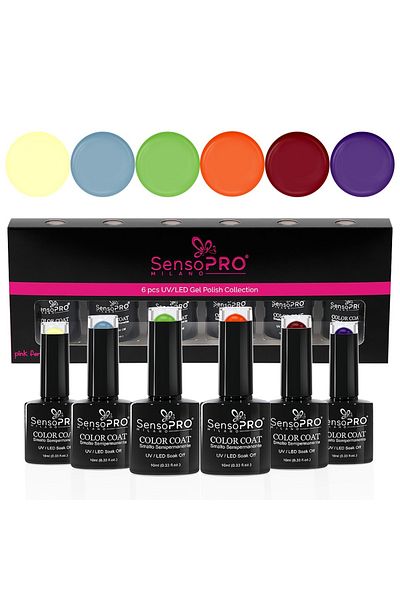 SensoPRO Milano Set de 6 oje semipermanente 10ml SensoPRO Milano, Distracție de Paște