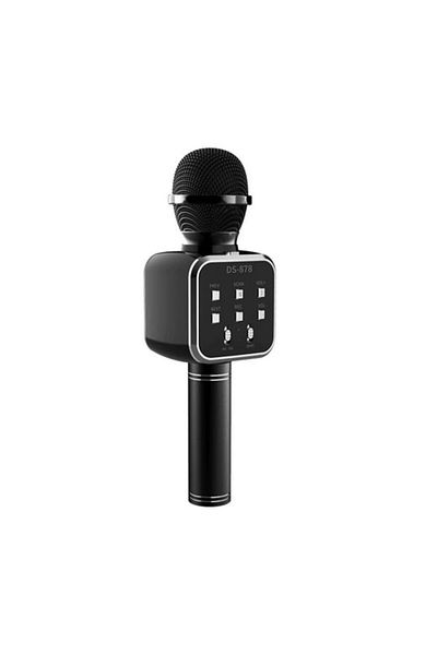 MACVI Macvi® DS878 Karaoke Microphone, Metallic, Quality Sound, Memory Card Playback, Black