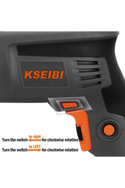 kseibi IMPACT DRILL, 13mm, 710W - for Drilling Steel, Concrete, Wood, Plastic, Adjustable Side Handle.