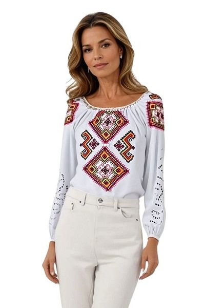 rody's forever Women's blouse type ie RD24, white/yellow