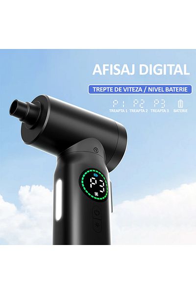 NEXTLY Suflanta De Aer Comprimat Si Aspirator 2 In 1, , Cu Acumulator 7500mah, Pentru Indepartare