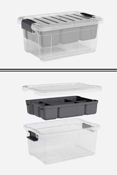 Flora Kilitli Bölmeli Saklama Kutusu, Bujiteri Takı İlaç Dikiş İp Kırtasiye Oyuncak Organizer 3,2 Litre