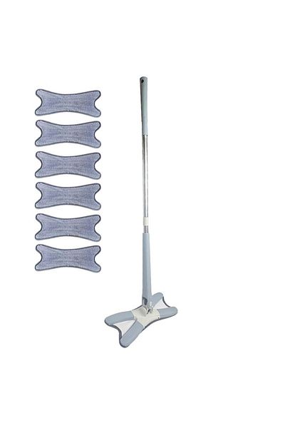 NEXTLY Set Mop Multifunctional Cu 6 Lavete Pentru Suprafete Uscate Si Umede, Cap Rotativ 360