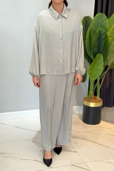 Ceremony Suit with Trousers Aller Detailed Memory Cupra 59138 Gray