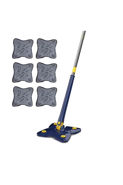 NEXTLY Set Mop Multifunctional Cu 6 Lavete Pentru Suprafete Uscate Si Umede, Cap Forma De Stea