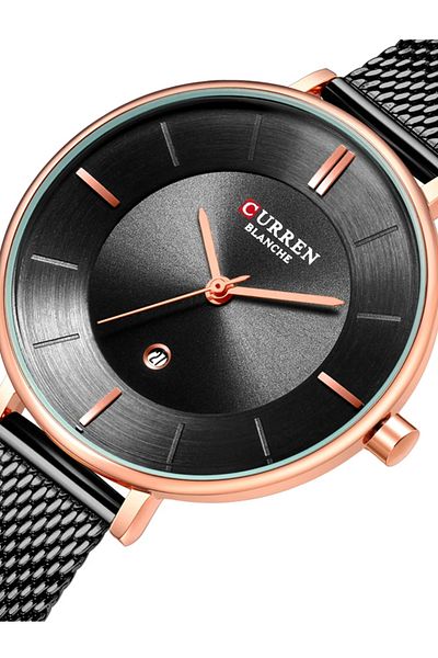Curren women Water Resistant Analog Watch 9037 - 36 mm - Black