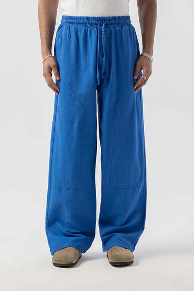 jaceyjace Baggy Linen Trousers - Saks Blue