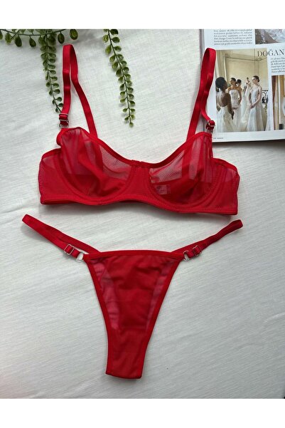 SİLVER MİRROR Paffy tül balenli iç çamaşır takımı