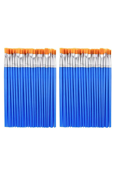 Choice1 مجموعة فرش طلاء مسطحة للأطفال مكونة من 100 قطعة، تتضمن فرش طلاء أكريل...