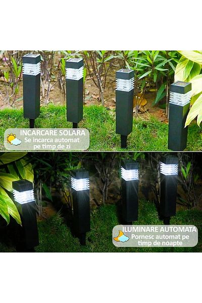 NEXTLY Set 2 Lampi Solare De Exterior Pentru Gradina Cu Tarus, , Iluminare Ambientala, Pentru