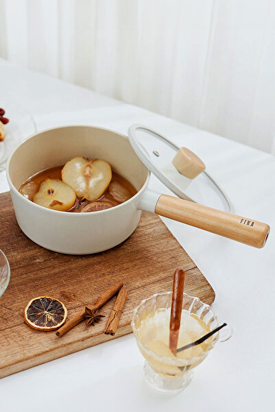 Prima Nova Fika Cam Kapaklı Alüminyum Döküm Sos Tenceresi 18cm