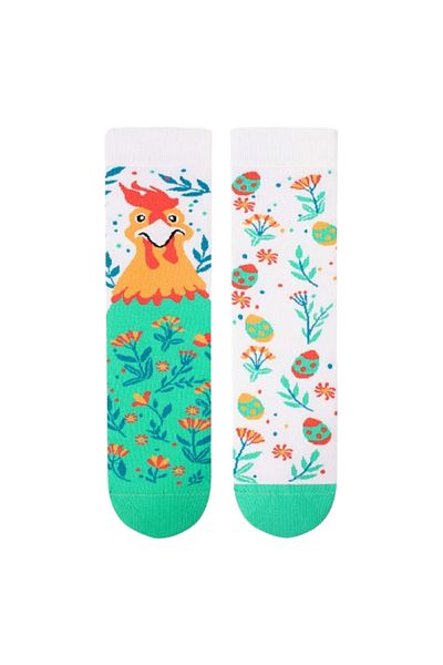 Pirin Hill Cotton Socks Arty Socks White Easter Chicken