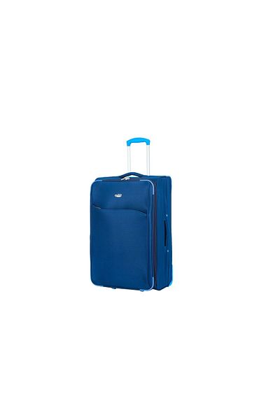 Madisson Sw233 Large Expandable Trolley, 72x44.5x25 Cm, 30% Capacity, Checked Luggage, Navy Blue