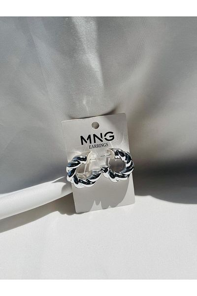 ESDE Auger Steel Silver Stylish Design Earrings