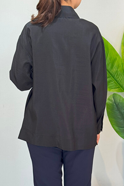 Ceremony Κοντό πουκάμισο Dubai με τρεις τσέπες μπροστά με κουμπί 5135 μαύρο