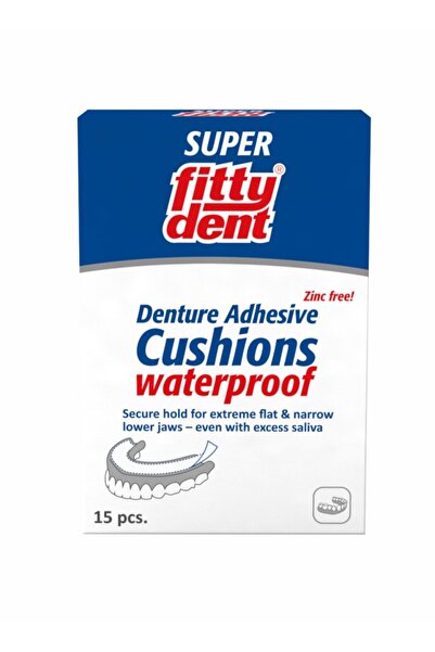 Fittydent وسائد لاصقة لأطقم الأسنان مقاومة للماء وخالية من الزنك - 15 قطعة