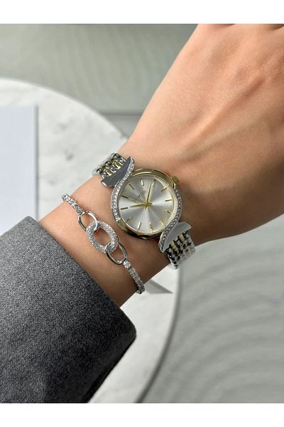 Homies Guaranteed Premium Women's Wristwatch Gold-Silver (White Dial Silver Detail) Rshms-217