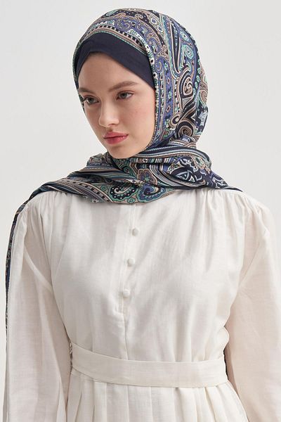carell Sienna Navy Blue Nilla Cotton Shawl