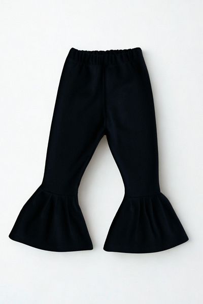 Parla Kids Girl's Black Flared Leg High Waist Elastic Leggings Trousers