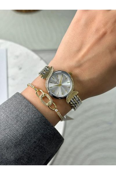 Homies Guaranteed Premium Women's Wristwatch Gold-Silver (White Dial Gold Detail) Rshms-216