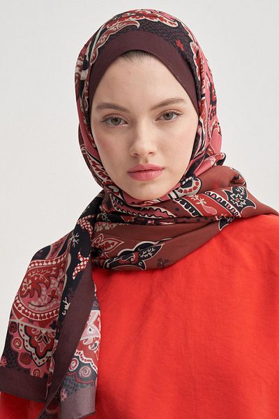 carell Liora Red Nilla Cotton Shawl