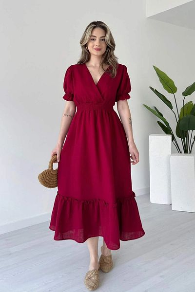 Sorridi Muslin Fabric Watermelon Sleeve Long Dress