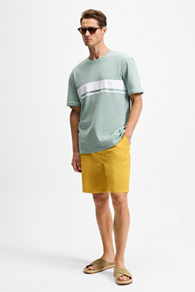 GRIMELANGE Lamine Men's Olive Dress 100% Organic Cotton Regular Fit Green T-