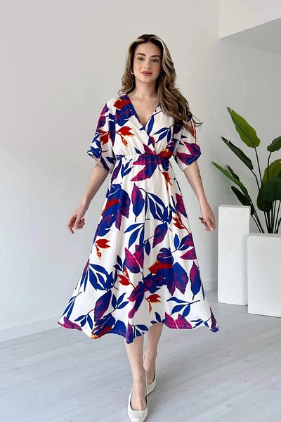Sorridi Double Breasted Collar Bat Sleeve Seersucker Dress