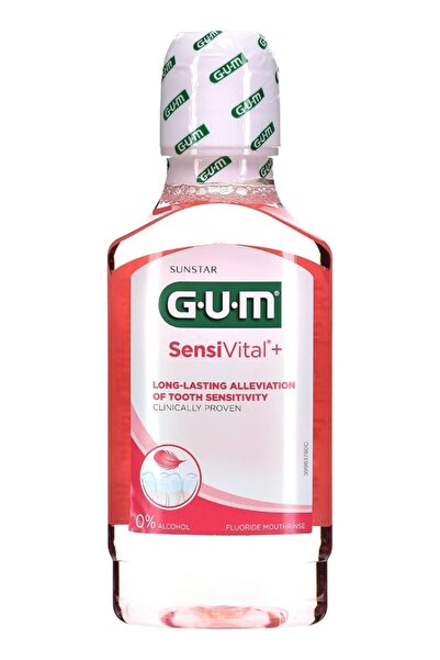 GUM غسول فم لطيف من سينسيتي فايتال+ - خالٍ من الكحول - بنكهة النعناع المنعش - إزالة البلاك