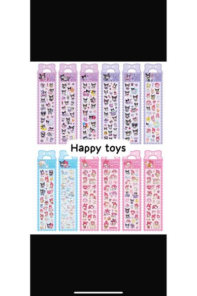 happystoretr autocolant cu dungi cu caractere autocolant cu model mixt