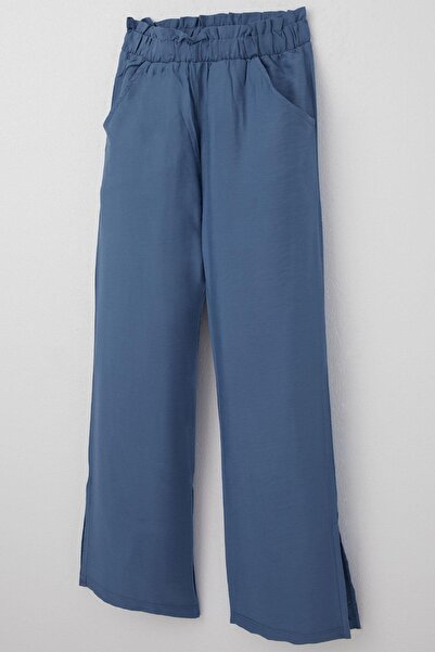 Breeze Pantaloni pentru fetiță cu buzunare și fante pe picior, 8-14 ani, albaștri